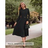 image:imageZESICA Womens Fall Long Sleeve Pleated Midi Sweater DressesBlack