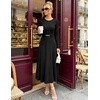 image:imageZESICA Womens Fall Long Sleeve Pleated Midi Sweater DressesBlack