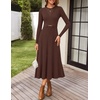 image:imageZESICA Womens Fall Long Sleeve Pleated Midi Sweater DressesCoffee