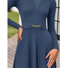 image:imageZESICA Womens Fall Long Sleeve Pleated Midi Sweater DressesDark Blue