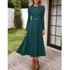 image:imageZESICA Womens Fall Long Sleeve Pleated Midi Sweater DressesTeal