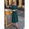 image:imageZESICA Womens Fall Long Sleeve Pleated Midi Sweater DressesTeal