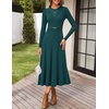 image:imageZESICA Womens Fall Long Sleeve Pleated Midi Sweater DressesTeal