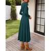 image:imageZESICA Womens Fall Long Sleeve Pleated Midi Sweater DressesTeal