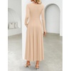 image:imageZESICA Womens Fall Long Sleeve Slimming Knit Modest Maxi DressesApricot