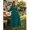 image:imageZESICA Womens Fall Long Sleeve Slimming Knit Modest Maxi DressesAqua