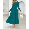 image:imageZESICA Womens Fall Long Sleeve Slimming Knit Modest Maxi DressesAqua
