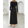 image:imageZESICA Womens Fall Long Sleeve Slimming Knit Modest Maxi DressesBlack