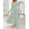 image:imageZESICA Womens Fall Long Sleeve Slimming Knit Modest Maxi DressesGreen