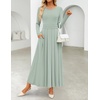 image:imageZESICA Womens Fall Long Sleeve Slimming Knit Modest Maxi DressesGreen