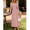 image:imageZESICA Womens Fall Long Sleeve Slimming Knit Modest Maxi DressesPink