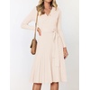 image:imageZESICA Womens Fall Long Sleeve Wrap Wedding Guest Midi Sweater DressesApricot