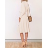 image:imageZESICA Womens Fall Long Sleeve Wrap Wedding Guest Midi Sweater DressesApricot