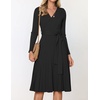 image:imageZESICA Womens Fall Long Sleeve Wrap Wedding Guest Midi Sweater DressesBlack
