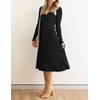 image:imageZESICA Womens Fall Long Sleeve Wrap Wedding Guest Midi Sweater DressesBlack