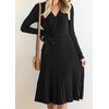 image:imageZESICA Womens Fall Long Sleeve Wrap Wedding Guest Midi Sweater DressesBlack
