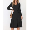 image:imageZESICA Womens Fall Long Sleeve Wrap Wedding Guest Midi Sweater DressesBlack