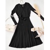 image:imageZESICA Womens Fall Long Sleeve Wrap Wedding Guest Midi Sweater DressesBlack