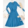 image:imageZESICA Womens Fall Long Sleeve Wrap Wedding Guest Midi Sweater DressesCobaltblue