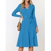 image:imageZESICA Womens Fall Long Sleeve Wrap Wedding Guest Midi Sweater DressesCobaltblue