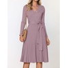image:imageZESICA Womens Fall Long Sleeve Wrap Wedding Guest Midi Sweater DressesDarkviolet