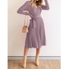 image:imageZESICA Womens Fall Long Sleeve Wrap Wedding Guest Midi Sweater DressesDarkviolet