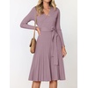 image:imageZESICA Womens Fall Long Sleeve Wrap Wedding Guest Midi Sweater DressesDarkviolet