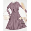 image:imageZESICA Womens Fall Long Sleeve Wrap Wedding Guest Midi Sweater DressesDarkviolet