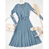 image:imageZESICA Womens Fall Long Sleeve Wrap Wedding Guest Midi Sweater DressesDustyblue