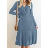 image:imageZESICA Womens Fall Long Sleeve Wrap Wedding Guest Midi Sweater DressesDustyblue