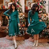image:imageZESICA Womens Fall Long Sleeve Wrap Wedding Guest Midi Sweater DressesForestgreen
