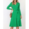 image:imageZESICA Womens Fall Long Sleeve Wrap Wedding Guest Midi Sweater DressesGreen