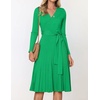 image:imageZESICA Womens Fall Long Sleeve Wrap Wedding Guest Midi Sweater DressesGreen