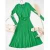 image:imageZESICA Womens Fall Long Sleeve Wrap Wedding Guest Midi Sweater DressesGreen