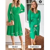 image:imageZESICA Womens Fall Long Sleeve Wrap Wedding Guest Midi Sweater DressesGreen