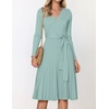 image:imageZESICA Womens Fall Long Sleeve Wrap Wedding Guest Midi Sweater DressesLake
