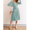 image:imageZESICA Womens Fall Long Sleeve Wrap Wedding Guest Midi Sweater DressesLake