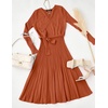 image:imageZESICA Womens Fall Long Sleeve Wrap Wedding Guest Midi Sweater DressesMaple