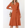image:imageZESICA Womens Fall Long Sleeve Wrap Wedding Guest Midi Sweater DressesMaple