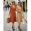 image:imageZESICA Womens Fall Long Sleeve Wrap Wedding Guest Midi Sweater DressesMaple