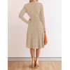 image:imageZESICA Womens Fall Long Sleeve Wrap Wedding Guest Midi Sweater DressesOatmeal