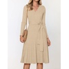 image:imageZESICA Womens Fall Long Sleeve Wrap Wedding Guest Midi Sweater DressesOatmeal