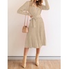 image:imageZESICA Womens Fall Long Sleeve Wrap Wedding Guest Midi Sweater DressesOatmeal