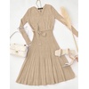 image:imageZESICA Womens Fall Long Sleeve Wrap Wedding Guest Midi Sweater DressesOatmeal
