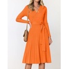 image:imageZESICA Womens Fall Long Sleeve Wrap Wedding Guest Midi Sweater DressesOrange