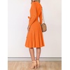 image:imageZESICA Womens Fall Long Sleeve Wrap Wedding Guest Midi Sweater DressesOrange