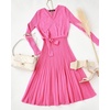 image:imageZESICA Womens Fall Long Sleeve Wrap Wedding Guest Midi Sweater DressesPink
