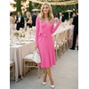 image:imageZESICA Womens Fall Long Sleeve Wrap Wedding Guest Midi Sweater DressesPink