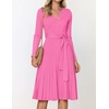 image:imageZESICA Womens Fall Long Sleeve Wrap Wedding Guest Midi Sweater DressesPink