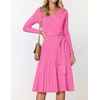 image:imageZESICA Womens Fall Long Sleeve Wrap Wedding Guest Midi Sweater DressesPink